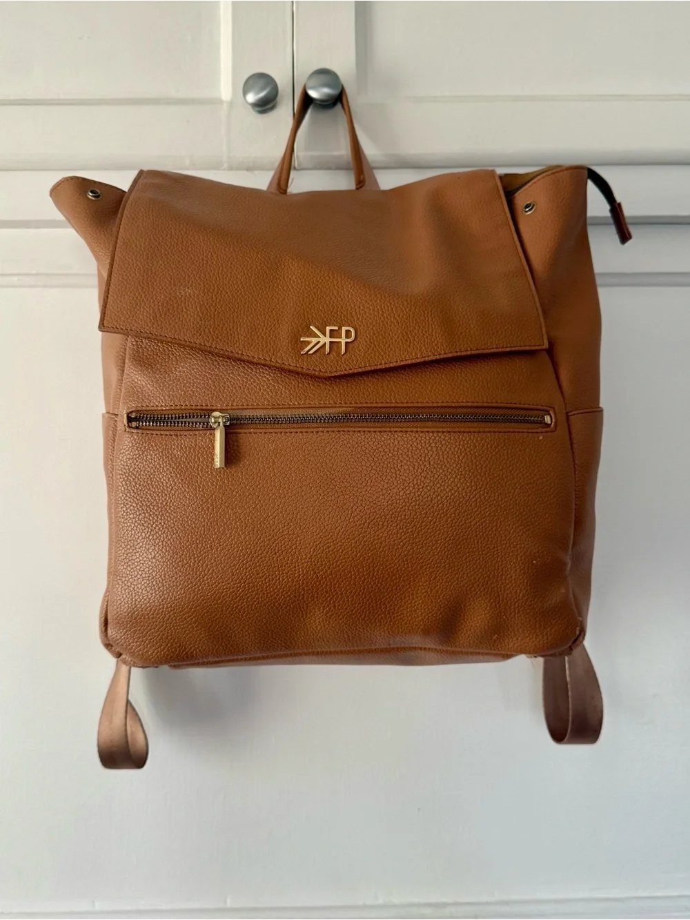 Tan Leather Backpack - Sleek Everyday Bag